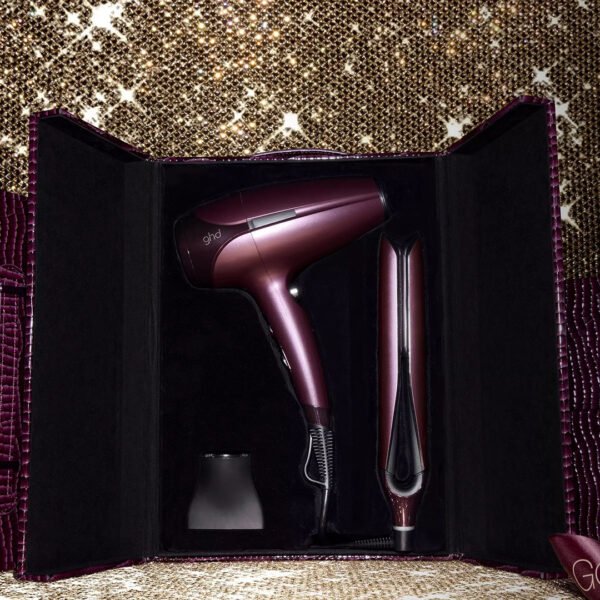 GHD DELUXE HELIOS HAIR DRYER AND CHRONOS STRAIGHTENER GIFT SET IN CHERRY CHIC